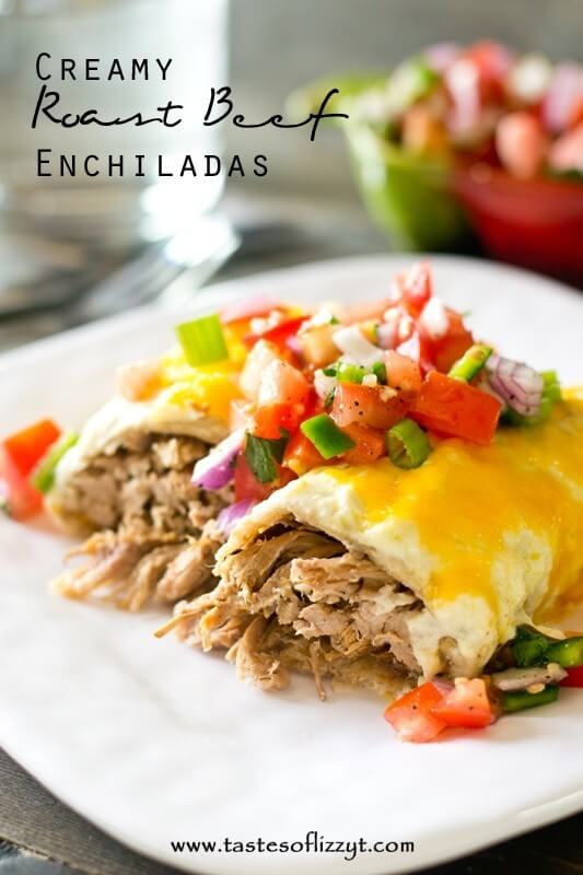 Roast Beef Enchiladas Recipe {with Cheesy Cream Sauce}