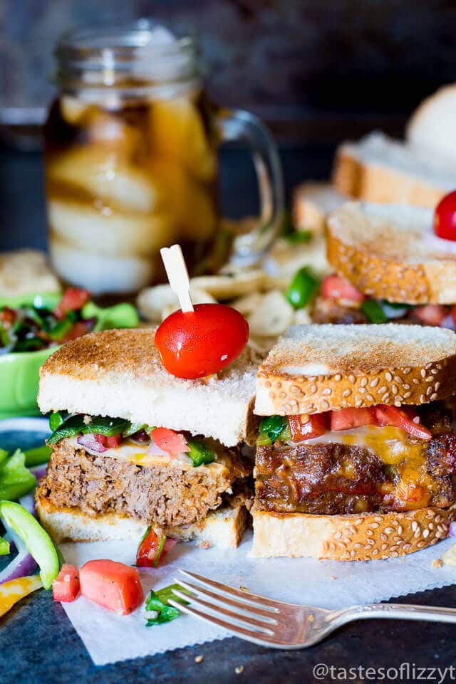 Mexican Meatloaf Sandwiches with Cheese and Pico de Gallo