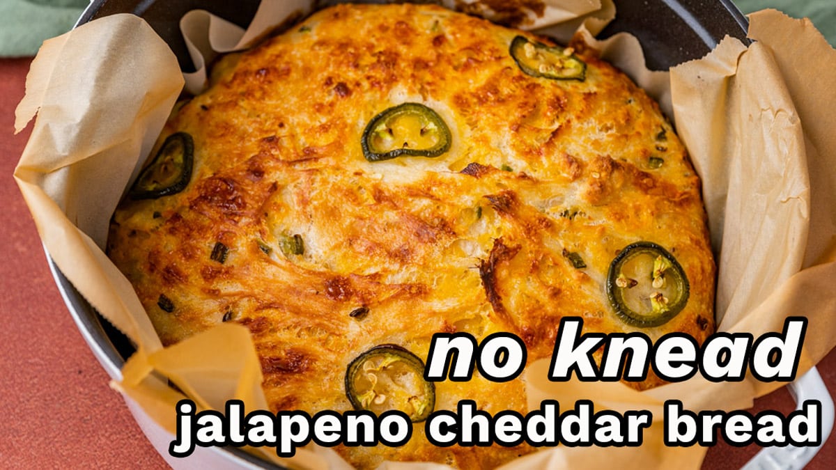 No Knead Jalape O Cheese Bread Recipe Tastes Of Lizzy T