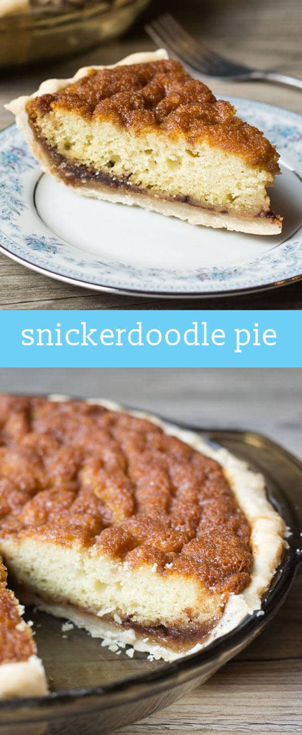 Snickerdoodle Pie {A Cake-Like Pie with a Cinnamon Sugar Syrup}