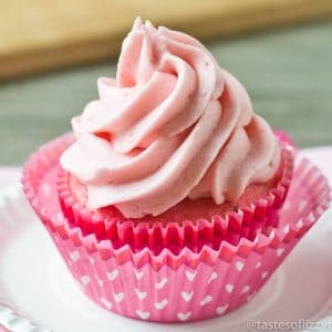 Strawberry Buttercream Cupcakes {Easy Semi-Homemade Cupcake Recipe}