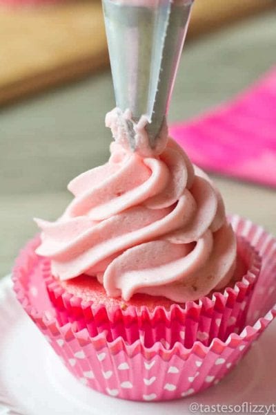 Strawberry Buttercream Cupcakes {Easy Semi-Homemade Cupcake Recipe}