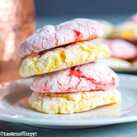 stack of lemon and strawberry cool whip cookies