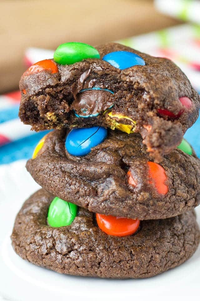 Double Chocolate M&M Cookies {The Best Chocolate Cookie Recipe}