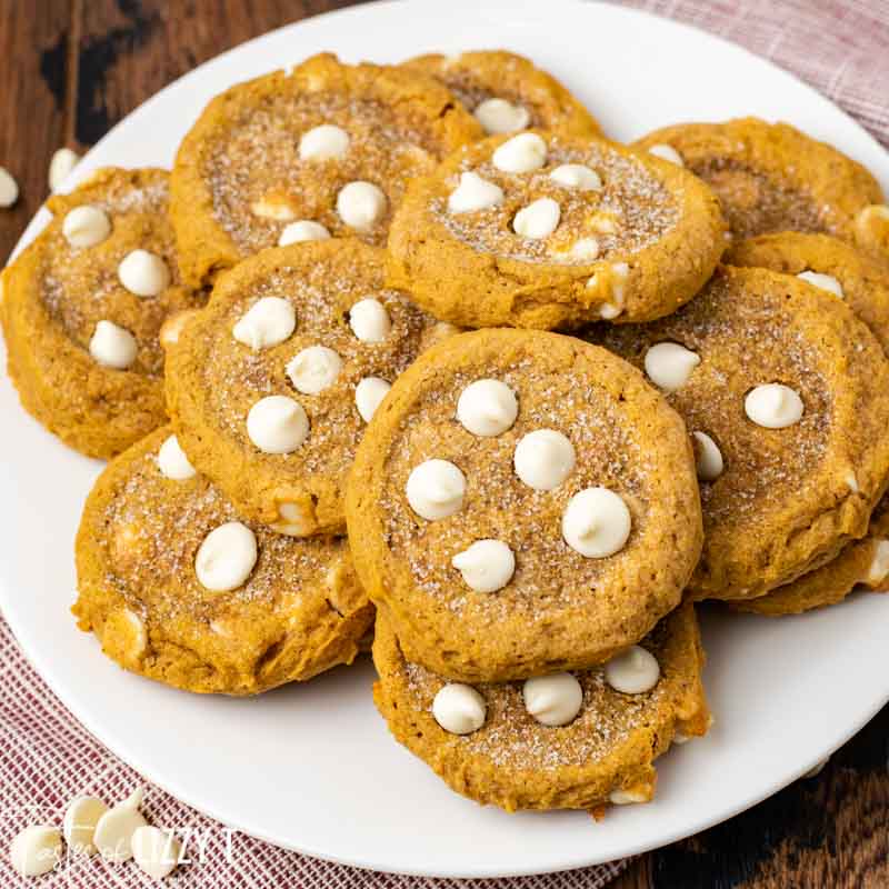 White Chocolate Pumpkin Cookies (soft and chewy) | Tastes of Lizzy T