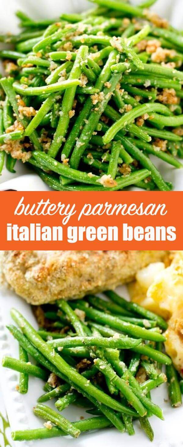 Italian Green Beans Recipe with Parmesan Cheese and Bread Crumbs