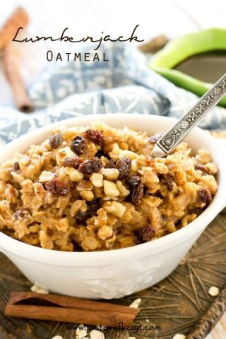 Lumberjack Oatmeal {Hearty Stovetop Oatmeal with Raisins & Nuts}