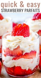 Strawberries & Cream Mini Parfaits {Easy No Bake Dessert Recipe}