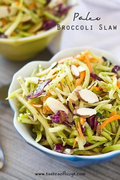 Paleo Broccoli Slaw { A Healthy Vegetable Side Dish with Almonds ...