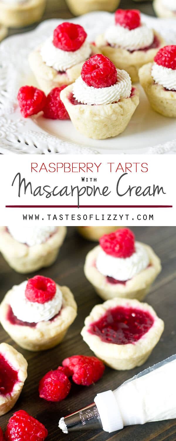 Raspberry Tarts with Mascarpone Cream {Bite Size Dessert Recipe}