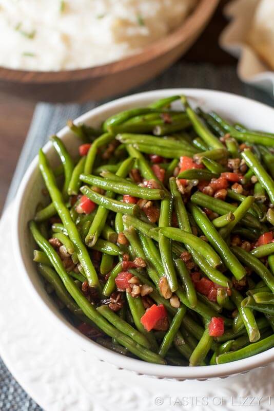 Christmas Green Beans with Toasted Pecans {Christmas Dinner Side Dish}