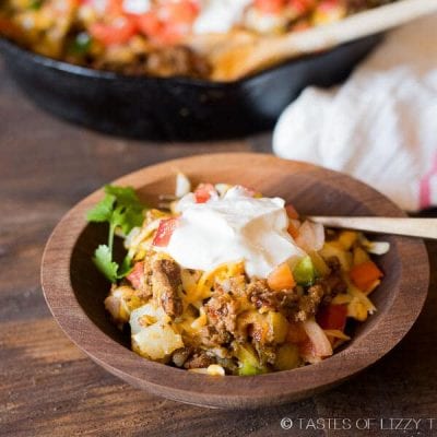 Skillet Mexican Potatoes {Easy Gluten Free Dinner Recipe Idea with Beef}