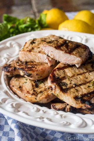 Basil Lemon Pork Chops Marinade Recipe {Tips for Juicy Grilled Pork Chops}