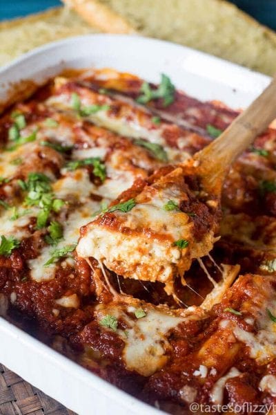 Homemade Three Cheese Manicotti {Easy Italian Casserole}