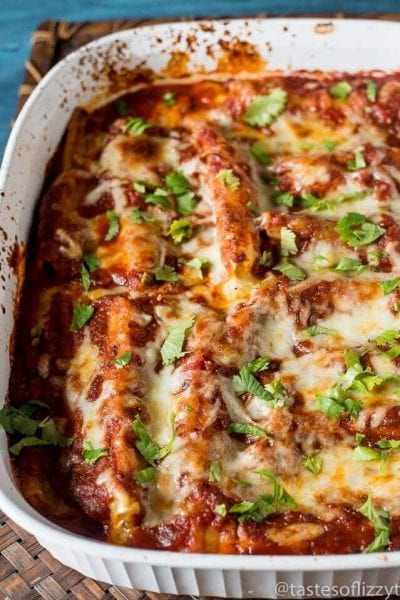 Homemade Three Cheese Manicotti {Easy Italian Casserole}