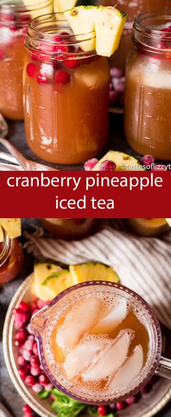 Cranberry Pineapple Iced Tea {A Festive Holiday Beverage}