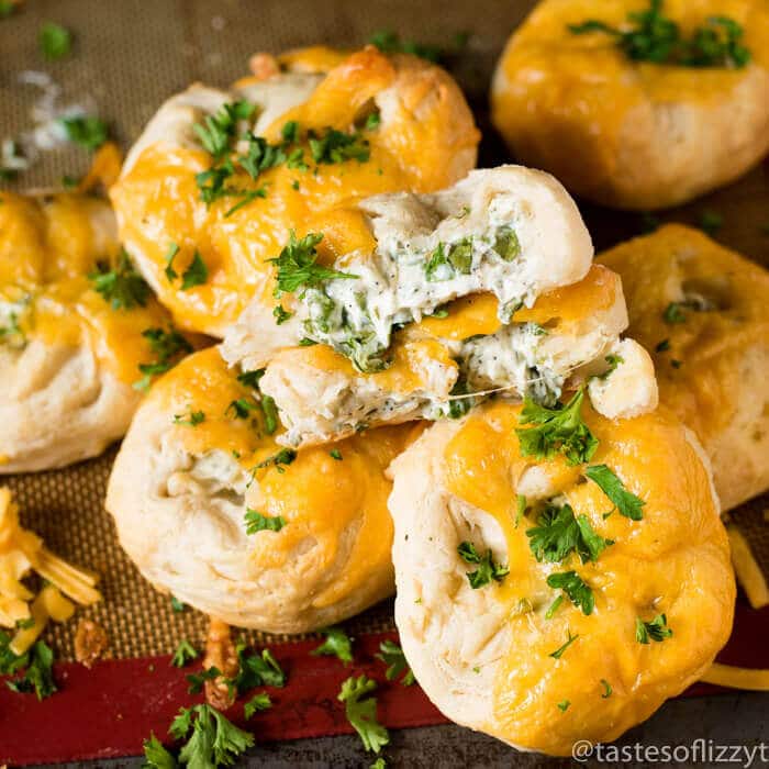 Spinach Cheese Stuffed Biscuits {Semi-Homemade Appetizer}