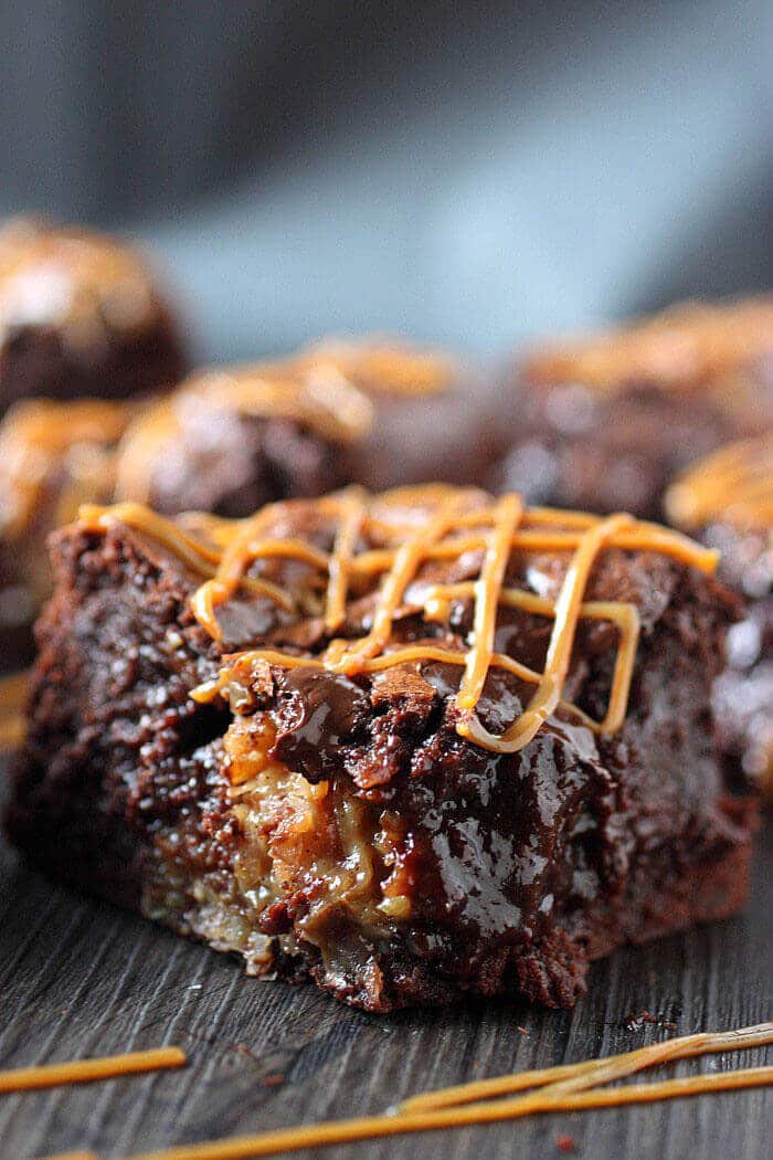 Dulce de Leche Brownies {Gooey FromScratch Brownies with Coconut}