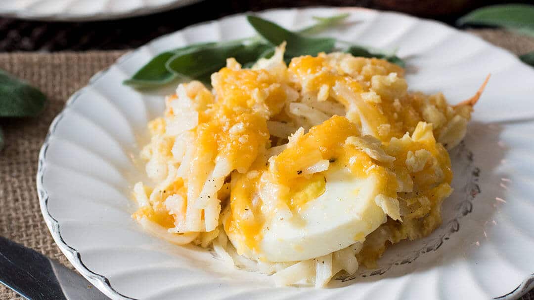 Egg Potato Casserole with Hashbrowns and Cheese {Uses Hard Boiled Eggs!}