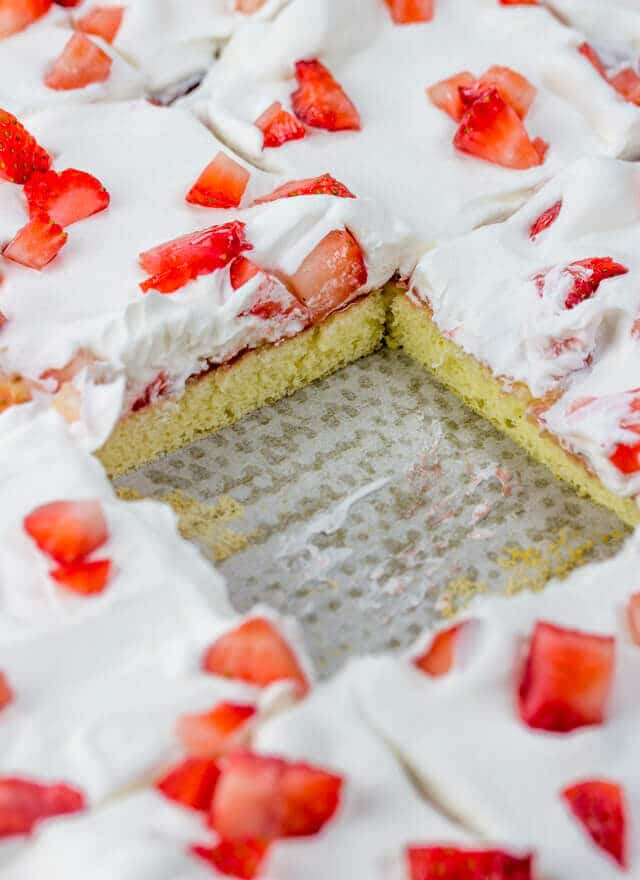 Strawberry Chiffon Sheet Cake A Fun Summer Sheet Cake Recipe