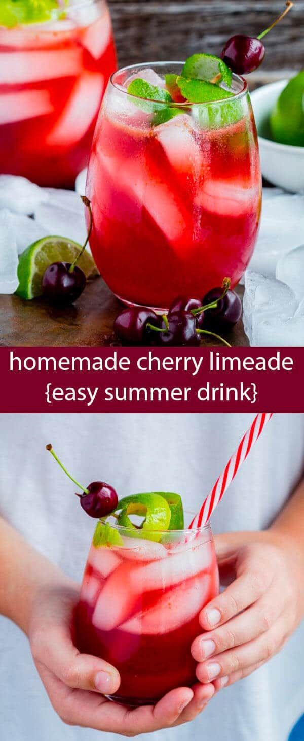 Homemade Cherry Limeade {Easy Summer Drink Recipe with Fresh Fruit}