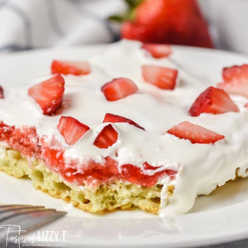 Strawberry Chiffon Sheet Cake Recipe | Tastes of Lizzy T