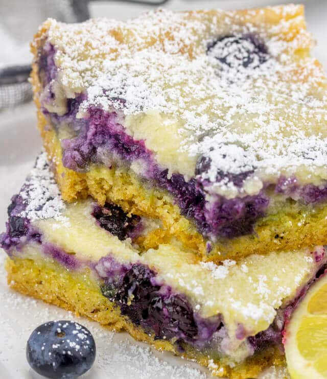 Gooey Blueberry Lemon Butter Cake {A Quick and Easy Snack Cake}