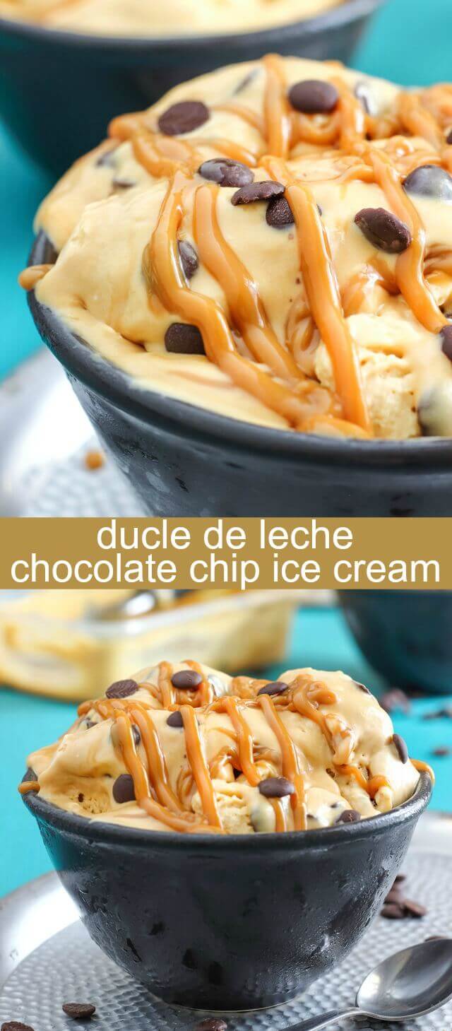Dulce de Leche Chocolate Chip Ice Cream {A Fun Ice Cream Mash-up)