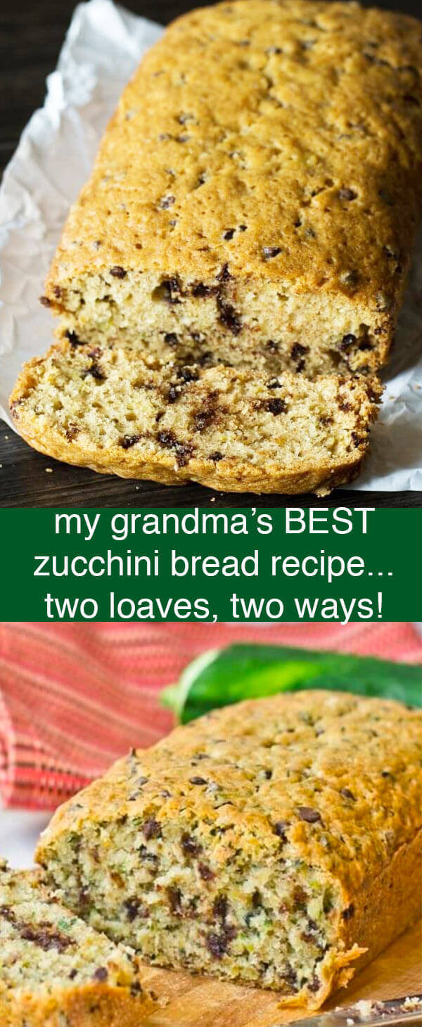 Grandma's Zucchini Bread Recipe {BEST Zucchini Bread. Makes 2 Loaves!}