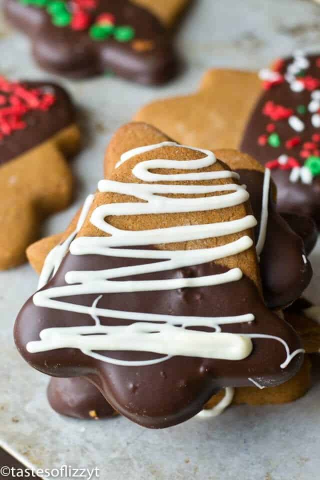 Chocolate Dipped Gingerbread Cookies Recipe {For Houses and Men}