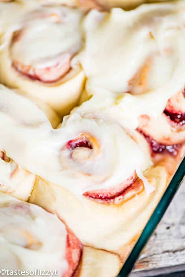 Raspberry Sweet Rolls Recipe {with Cream Cheese Filling And Frosting}