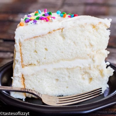 White Cake Recipe From Scratch {Soft Fluffy Vanilla Cake Recipe}