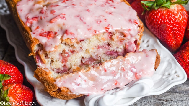 Strawberry Bread Recipe With Fresh Strawberry Glaze Easy Quick Bread