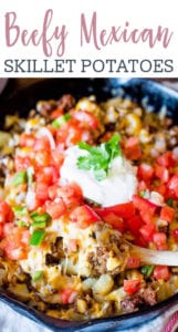 Skillet Mexican Potatoes {Easy Gluten Free Dinner Recipe Idea with Beef}