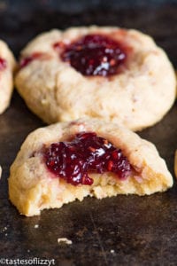 Raspberry Almond Thumbprint Cookies Recipe {Easy Fruit Filled Cookies}