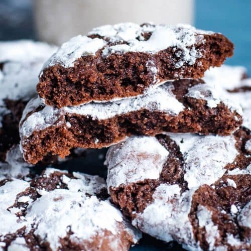 Chocolate Crinkle Cookies {Christmas Cookie Recipe w/Powdered Sugar}