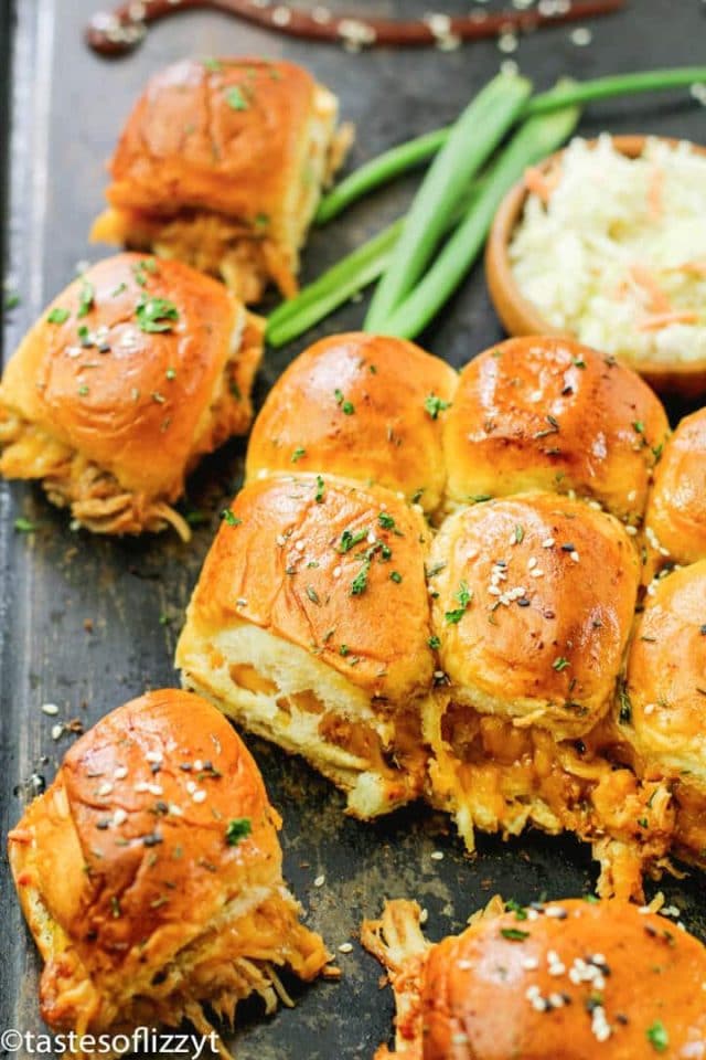 BBQ Chicken Sliders Recipe {How To Make Hawaiian Roll Sliders}