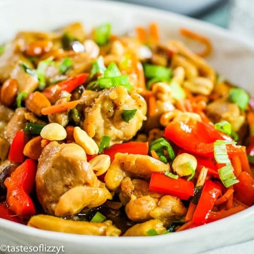 Kung Pao Chicken Recipe {Easy Chinese Chicken Recipe with Peanuts}