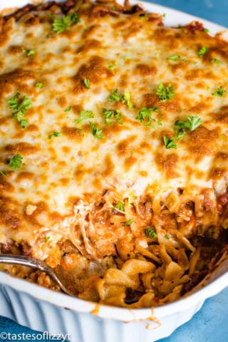 Lasagna Noodle Casserole {Dinner Recipe with Beef, Cheese & Noodles}