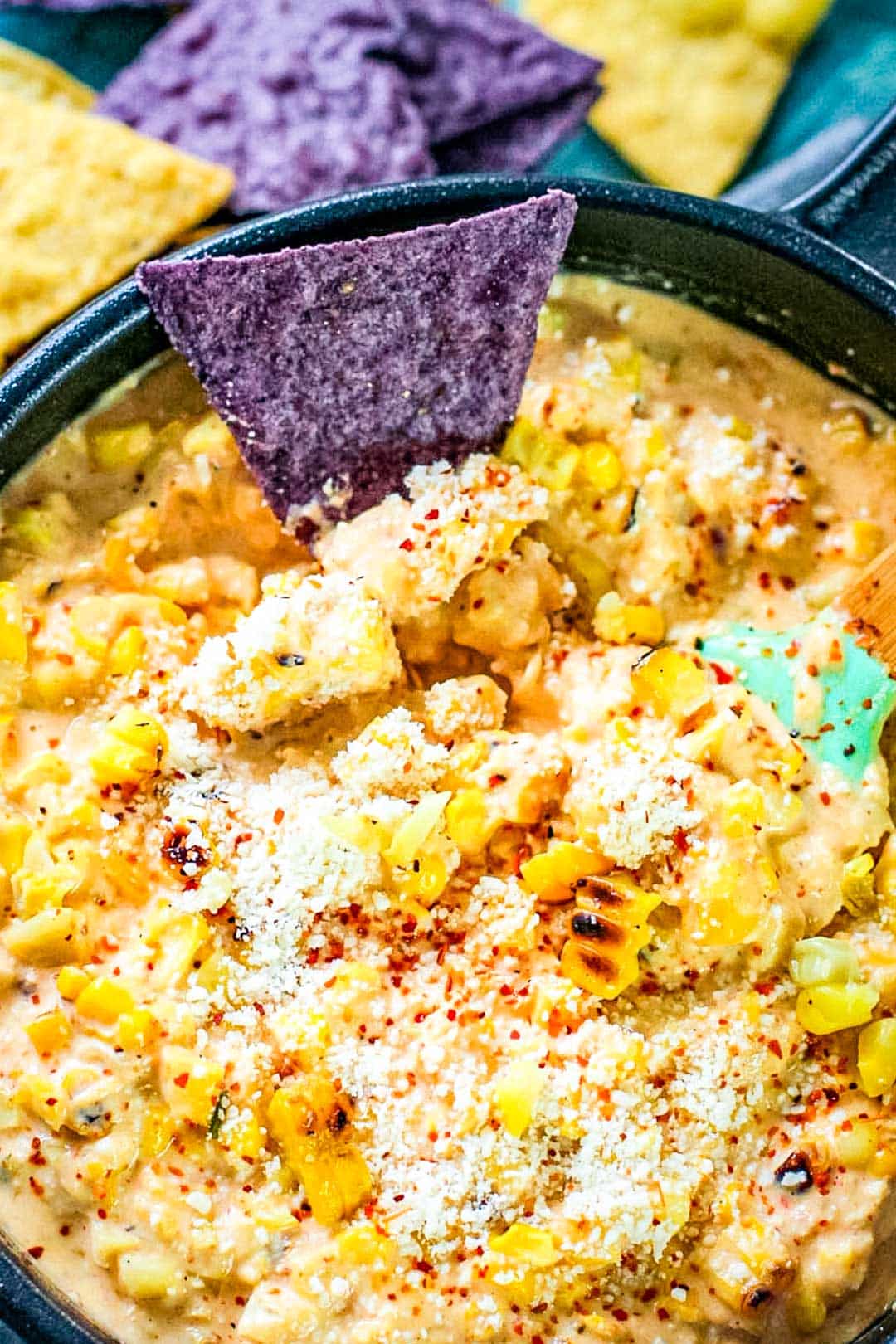 Mexican Street Corn Dip Recipe with Roasted Corn And Tijan Seasoning 