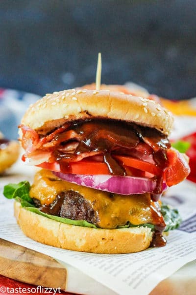 Barbecue Bacon Cheeseburgers | Tastes Of Lizzy T