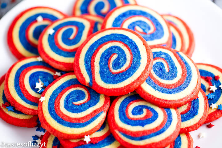 Patriotic Pinwheel Cookies Easy Red White Blue Sugar Cookie Recipe