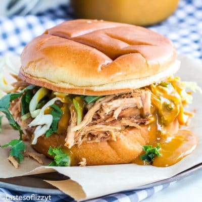 Sweet Slow Cooker Pulled Pork Recipe {with Mango Juice & Brown Sugar}