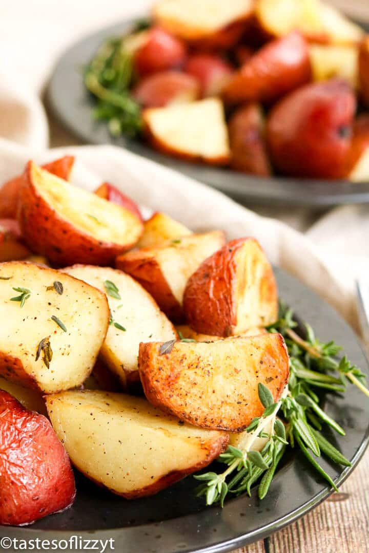 Roasted Red Potatoes with Garlic and Herbs - Brown Eyed Baker
