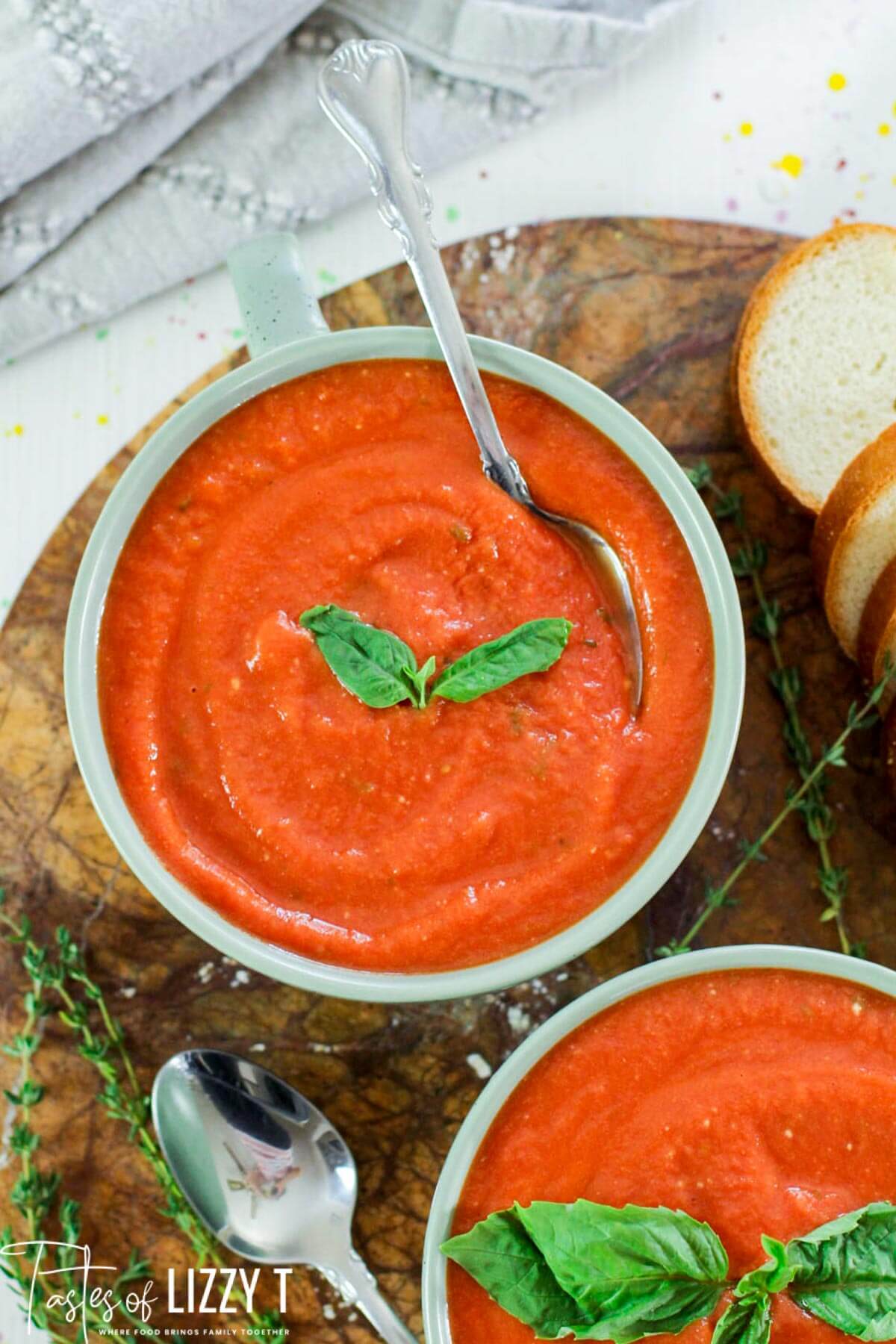 Easy Tomato Bisque Soup Recipe With Fresh Basil Thyme And Parsley 1130