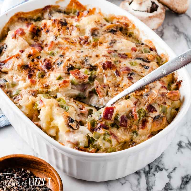 Loaded Creamy Cauliflower Casserole {with Low Carb Keto Option}