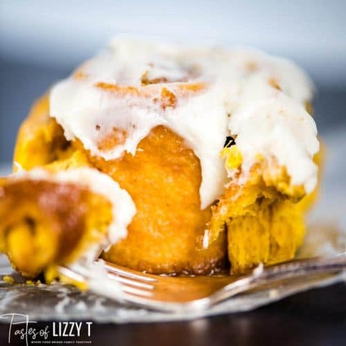 Pumpkin Spice Cinnamon Rolls with Maple Icing - Sarah's Day Off