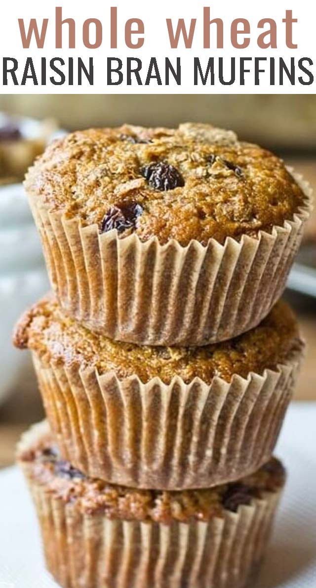 Raisin Bran Muffins Recipe {with Whole Wheat Flour and Coconut Oil}