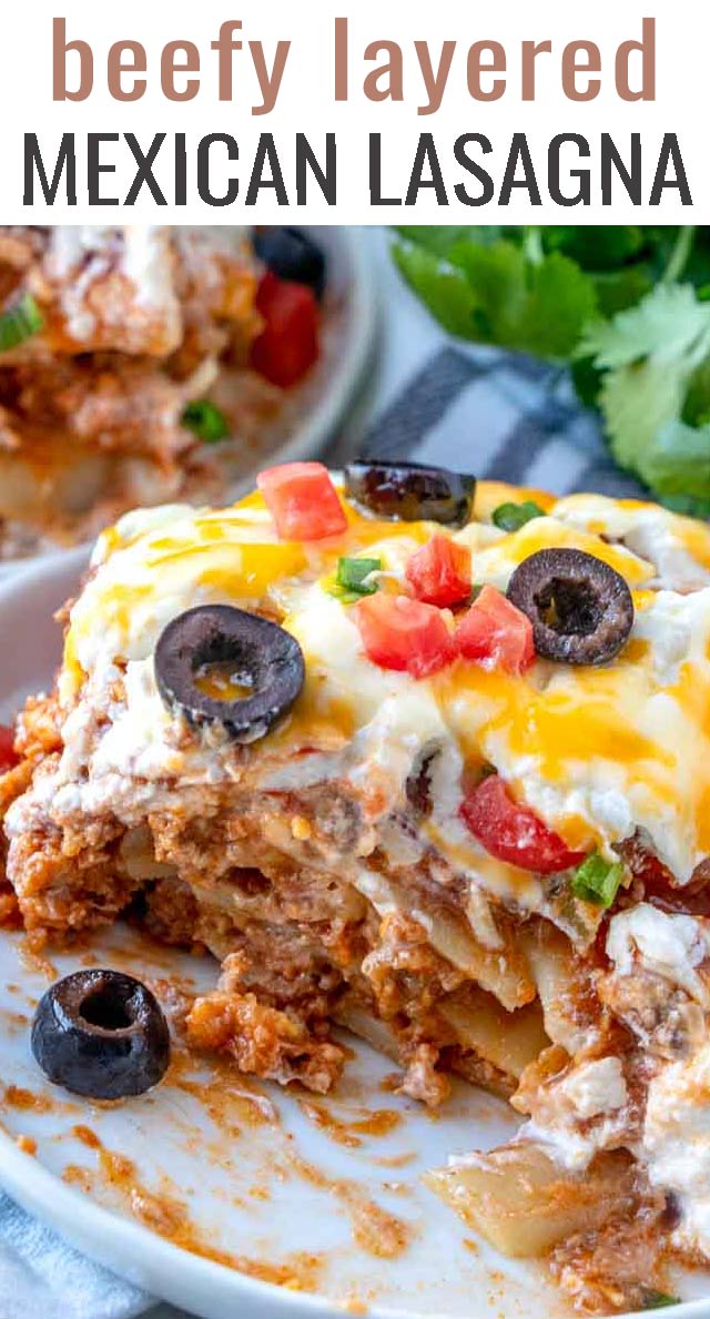 Mexican Lasagna Recipe with Ground Beef | Tastes of Lizzy T