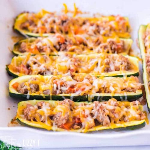 Stuffed Zucchini Boats with Sausage | Tastes of Lizzy T